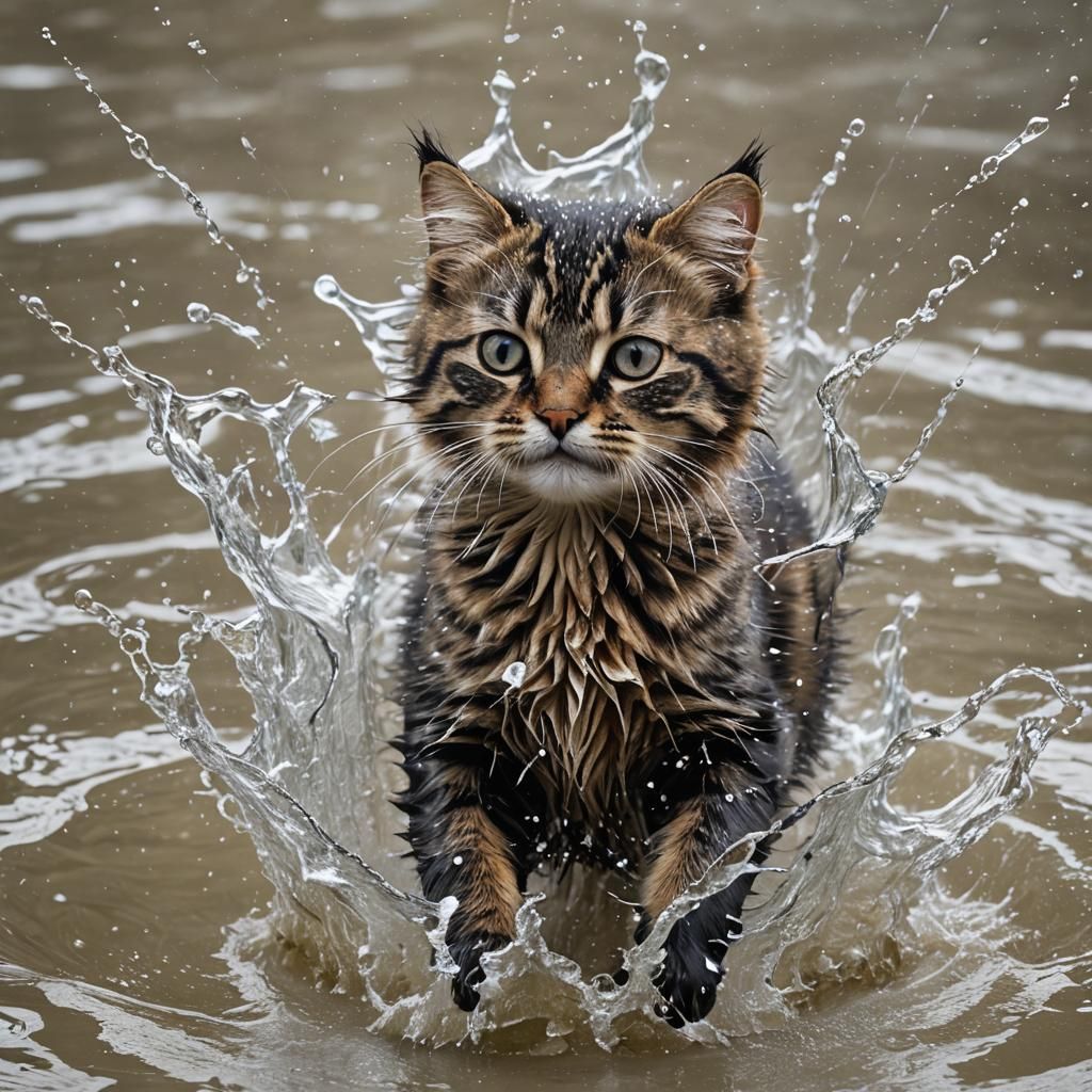 Splash Cat Generated by AI