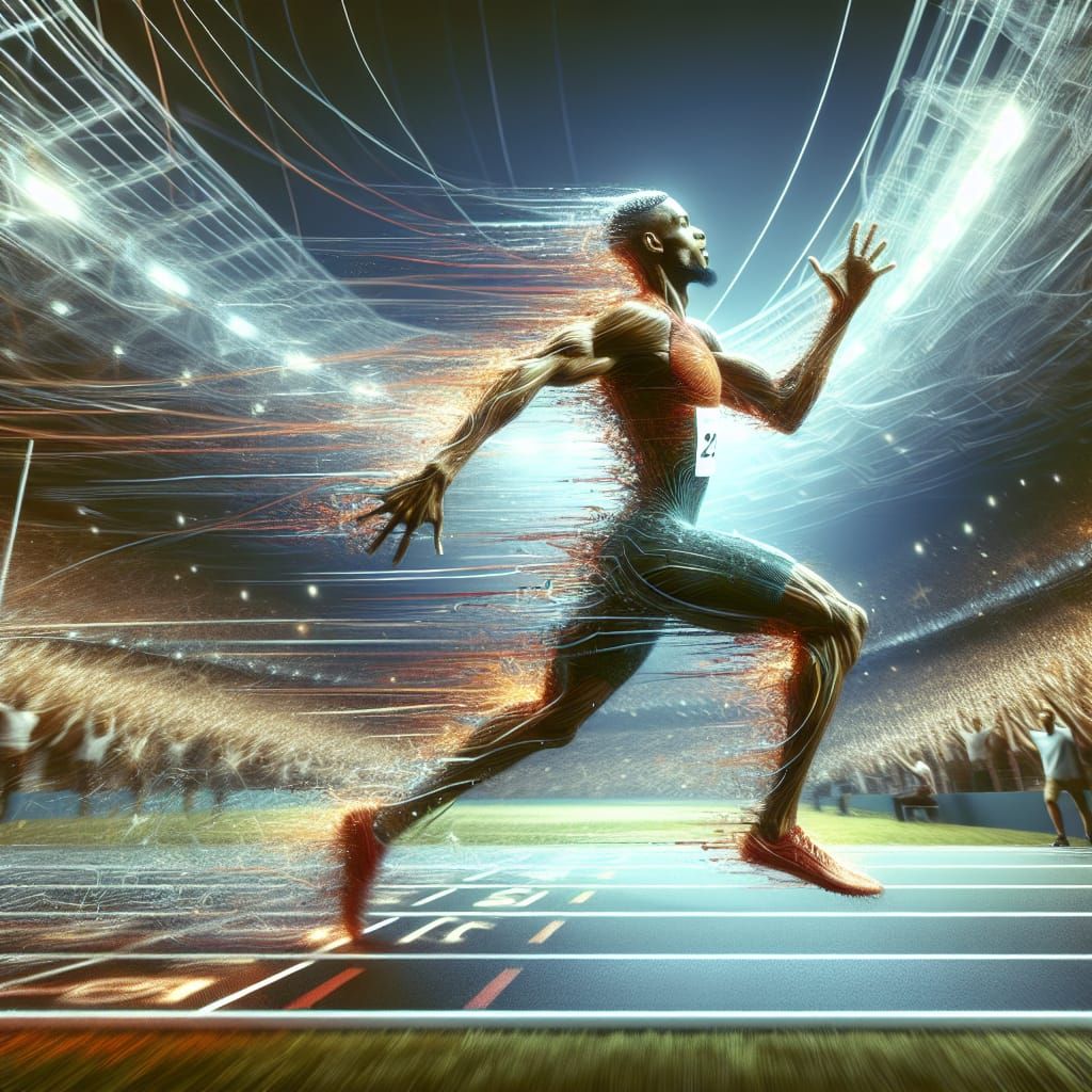 Sprinter's Victory: A Maximalist Digital Matte Painting