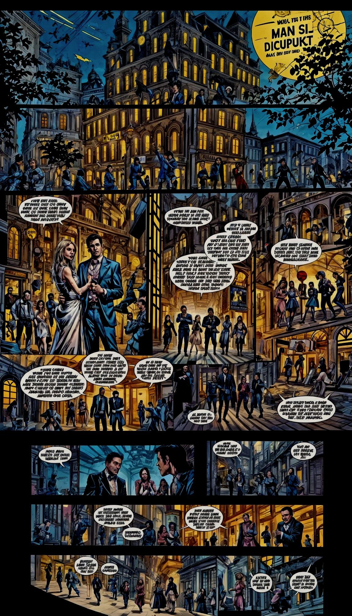 Comic Book Art: Theatrical Stage in Noir Style