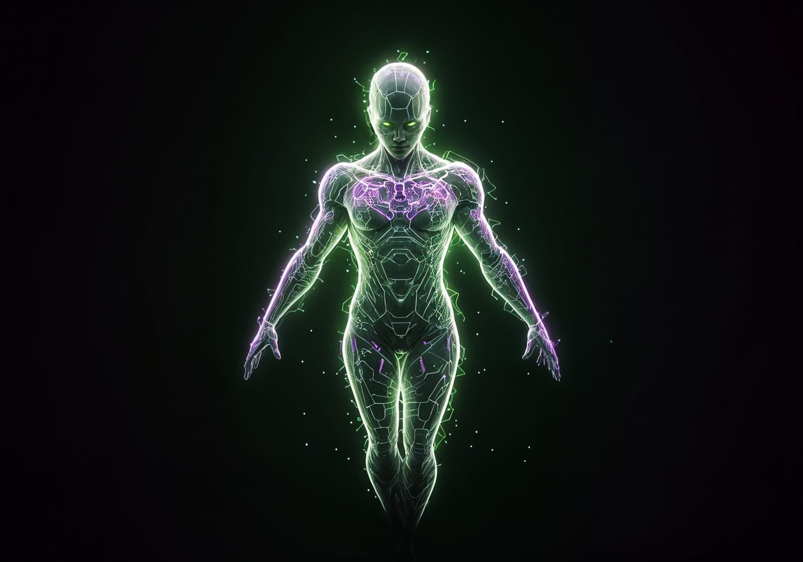 Cyberpunk Specter in Neon Geometry