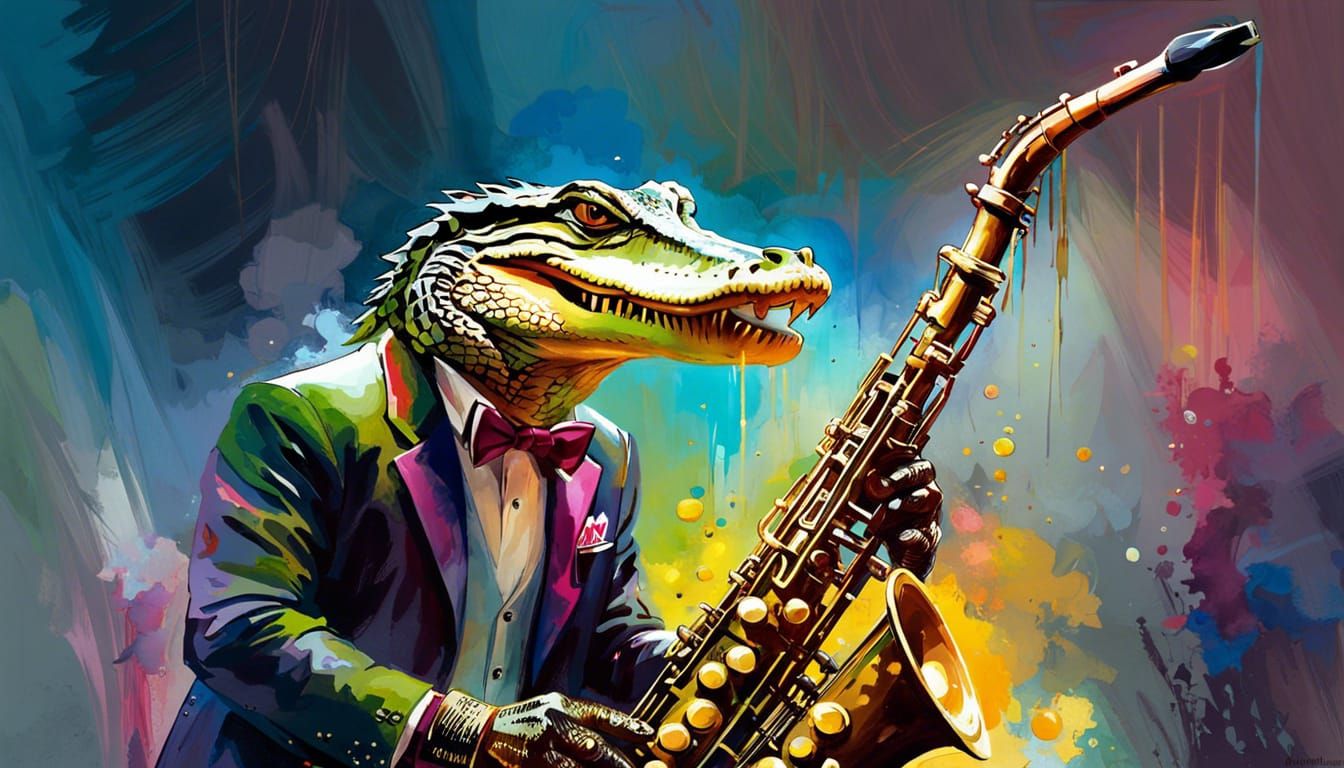 Musician Playing a Saxophone