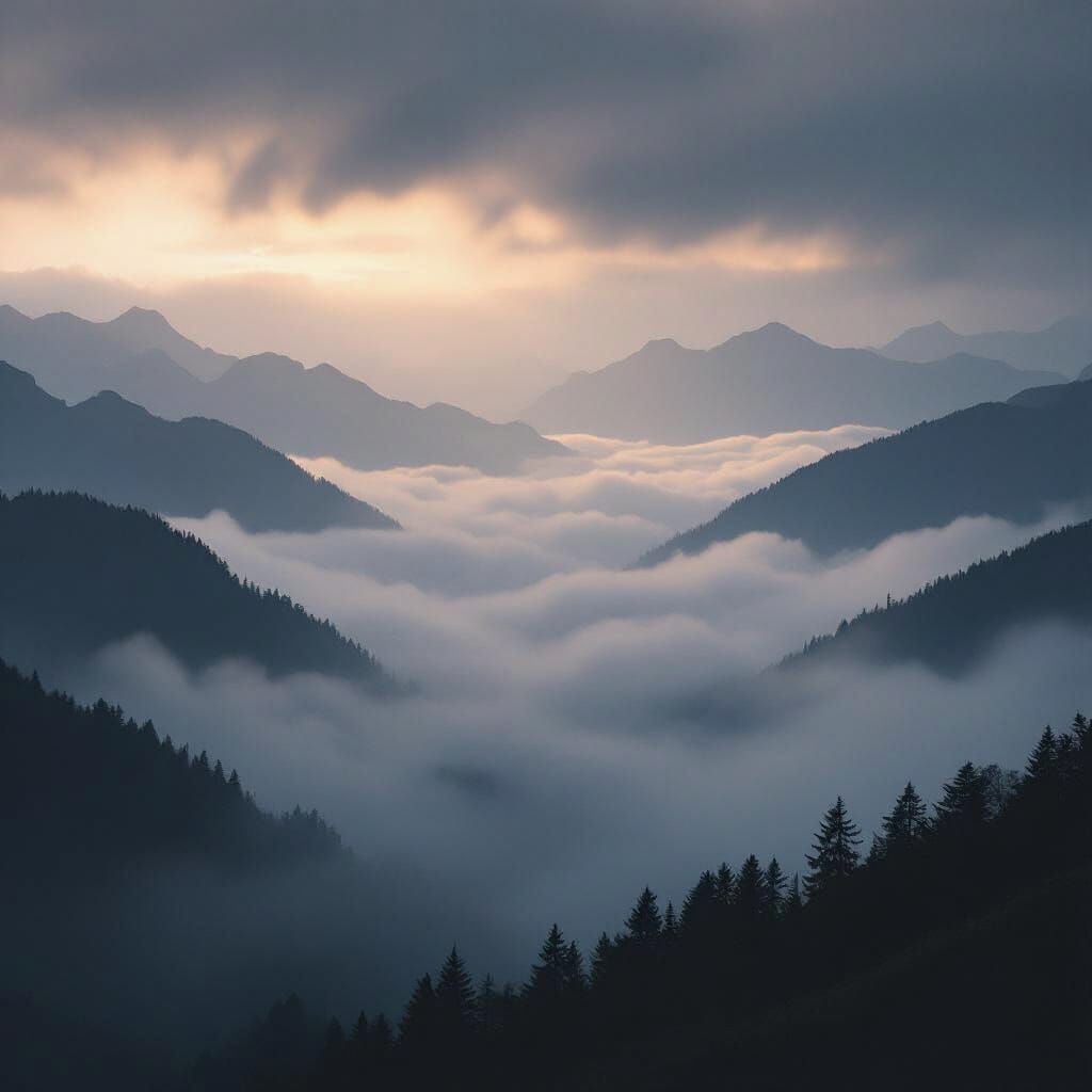 Misty Mountain Landscape Captured in Cinematic Film Style