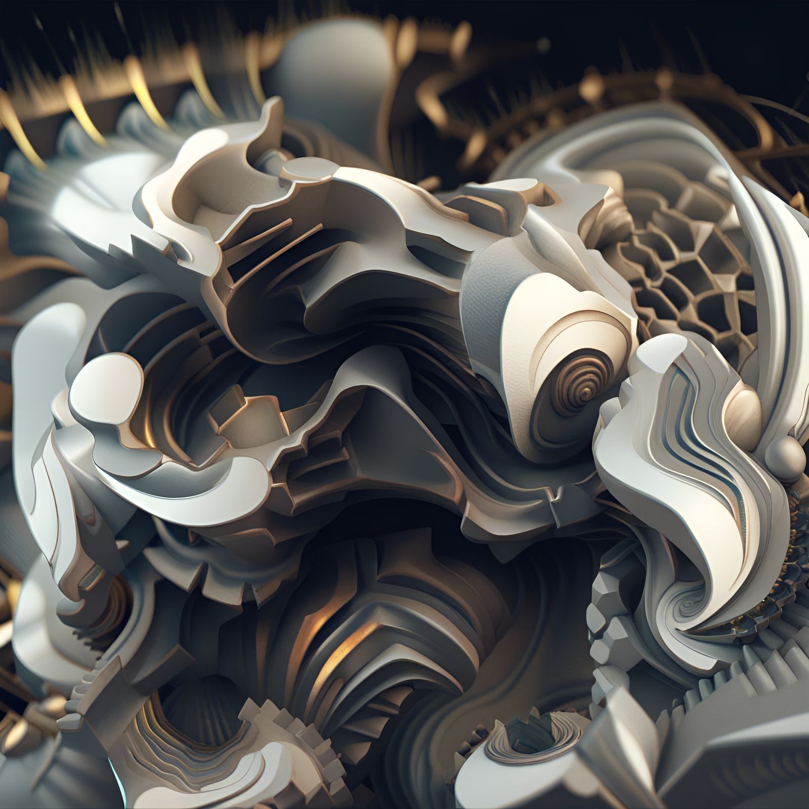 Intricate Geometric Abstract in Polychromatic 3D Render