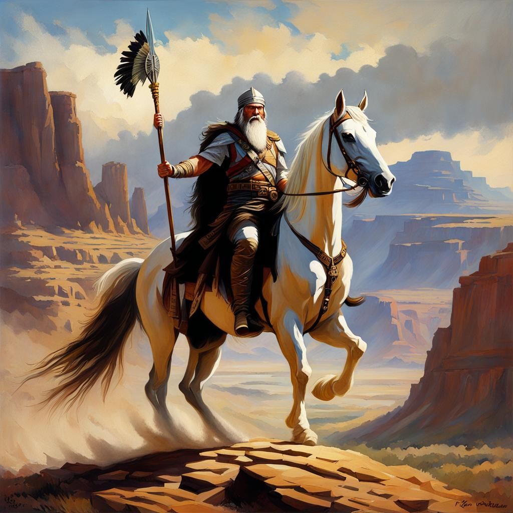 Odin and Apache Warrior in the Badlands