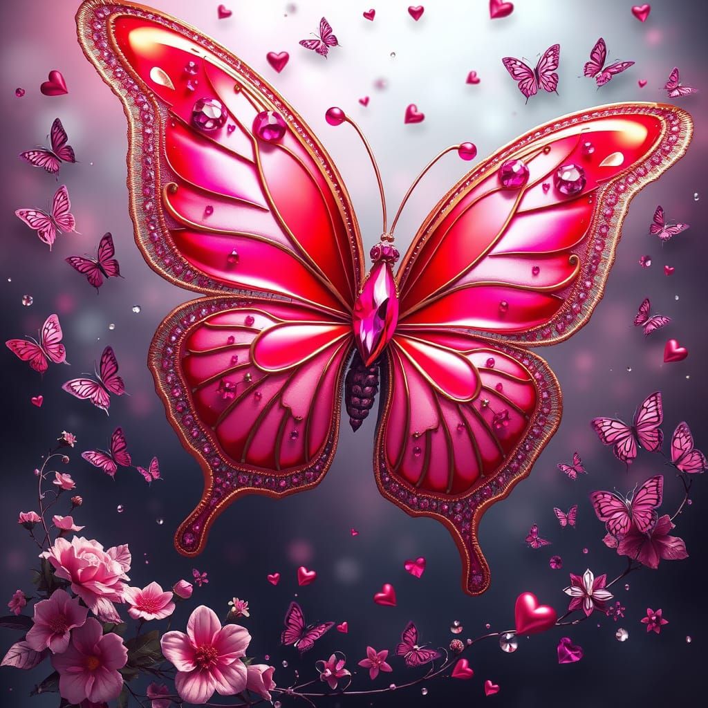 Ethereal Butterfly in a Whirlwind of Color and Light