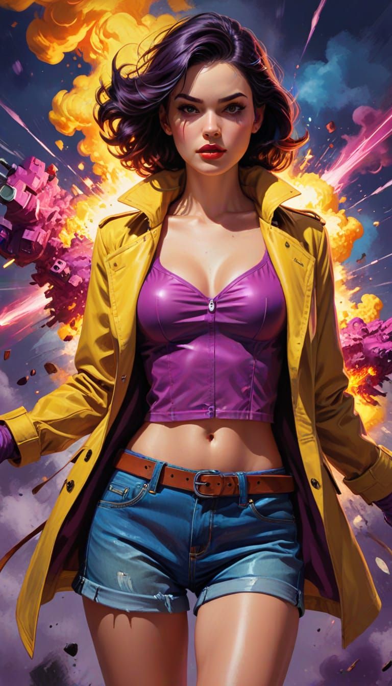 Jubilee Plasma Comic Book Art in Elvgren Style