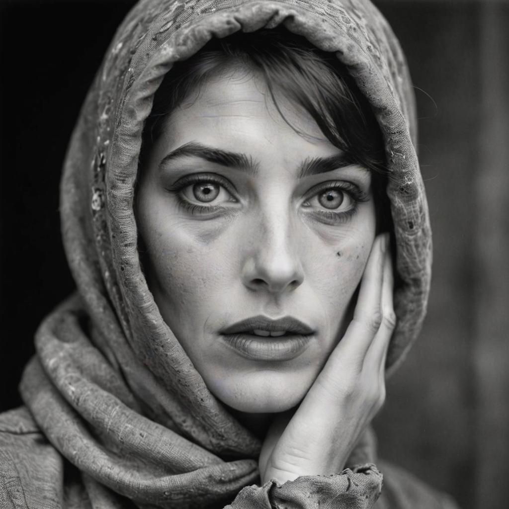 Mysterious Post-War Woman: Photorealistic Vogue-Style Portra...