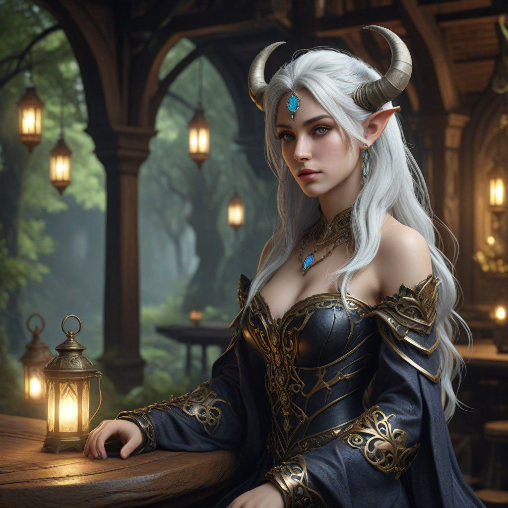 Ethereal Draenei Goddess in Midnight Forest