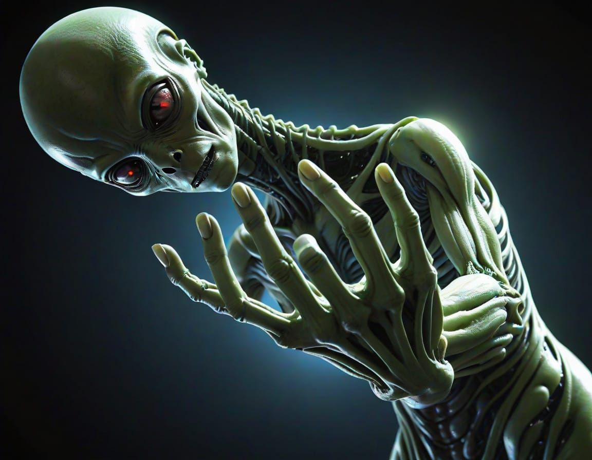 Cyberpunk Inspired Alien Hand Portrait