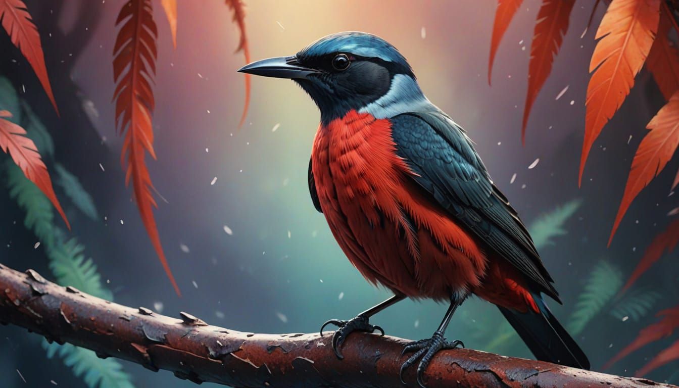 Wallcreeper Bird in Splash Art Style