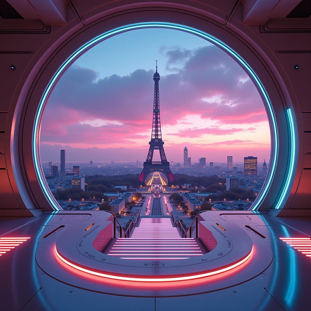 Futuristic Observation Deck with LCARS Interface