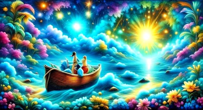 Family Portrait with Mosaics and Floral Accents