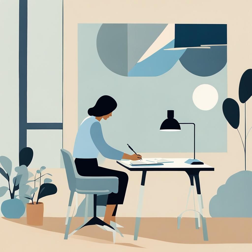 Minimalist Writer Poster Art in Scandinavian Style