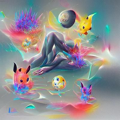 Holographic Pokemon Astral Cosmic Illustration
