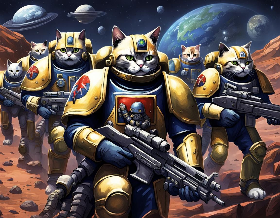 Feline Space Marines Prepare Planetary Rescue