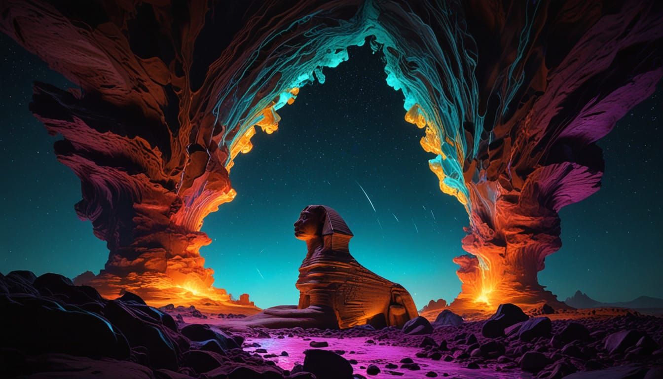 Chiaroscuro Masterpiece with Swirling Iridescent Shadows