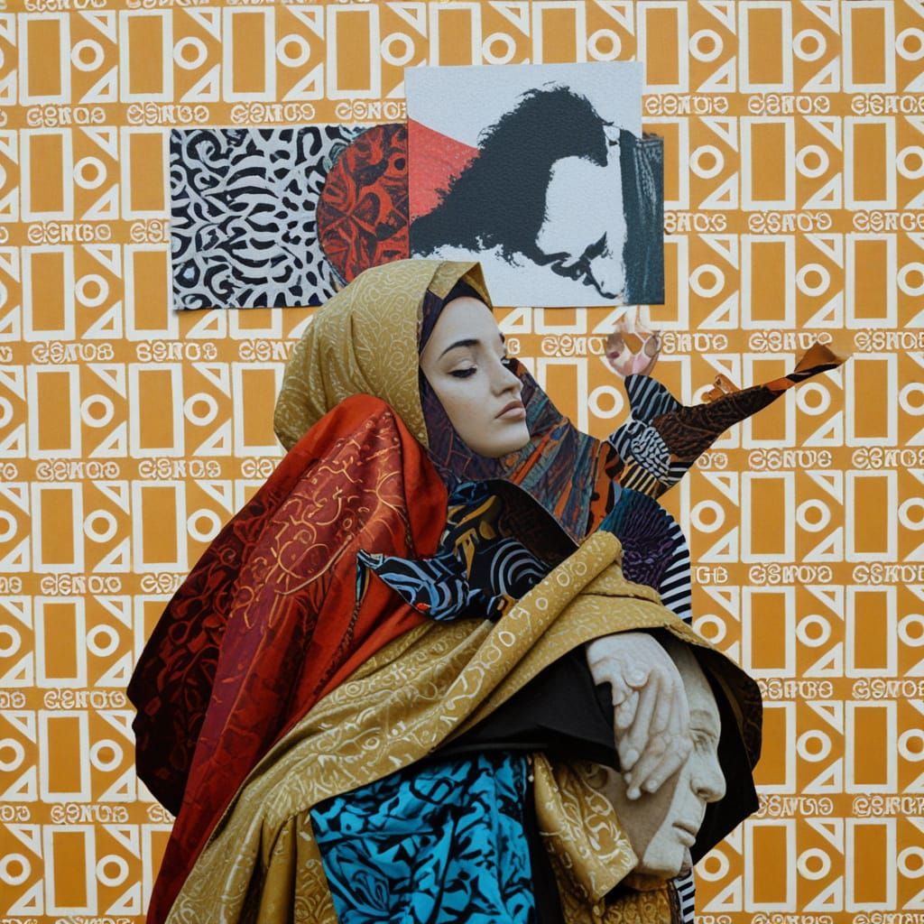 Neo-Dada Portrait of Couple in Morocco