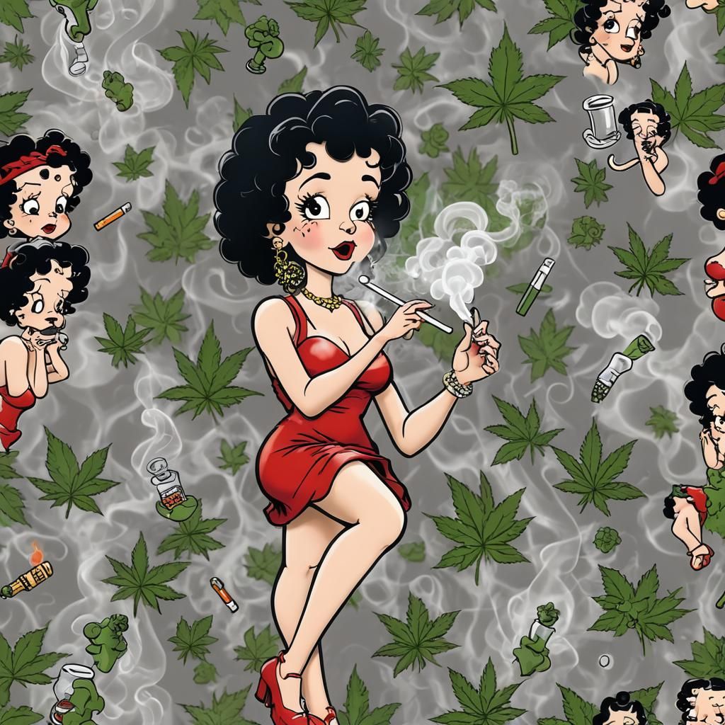 Betty Boop Smoking a Bong with Weed