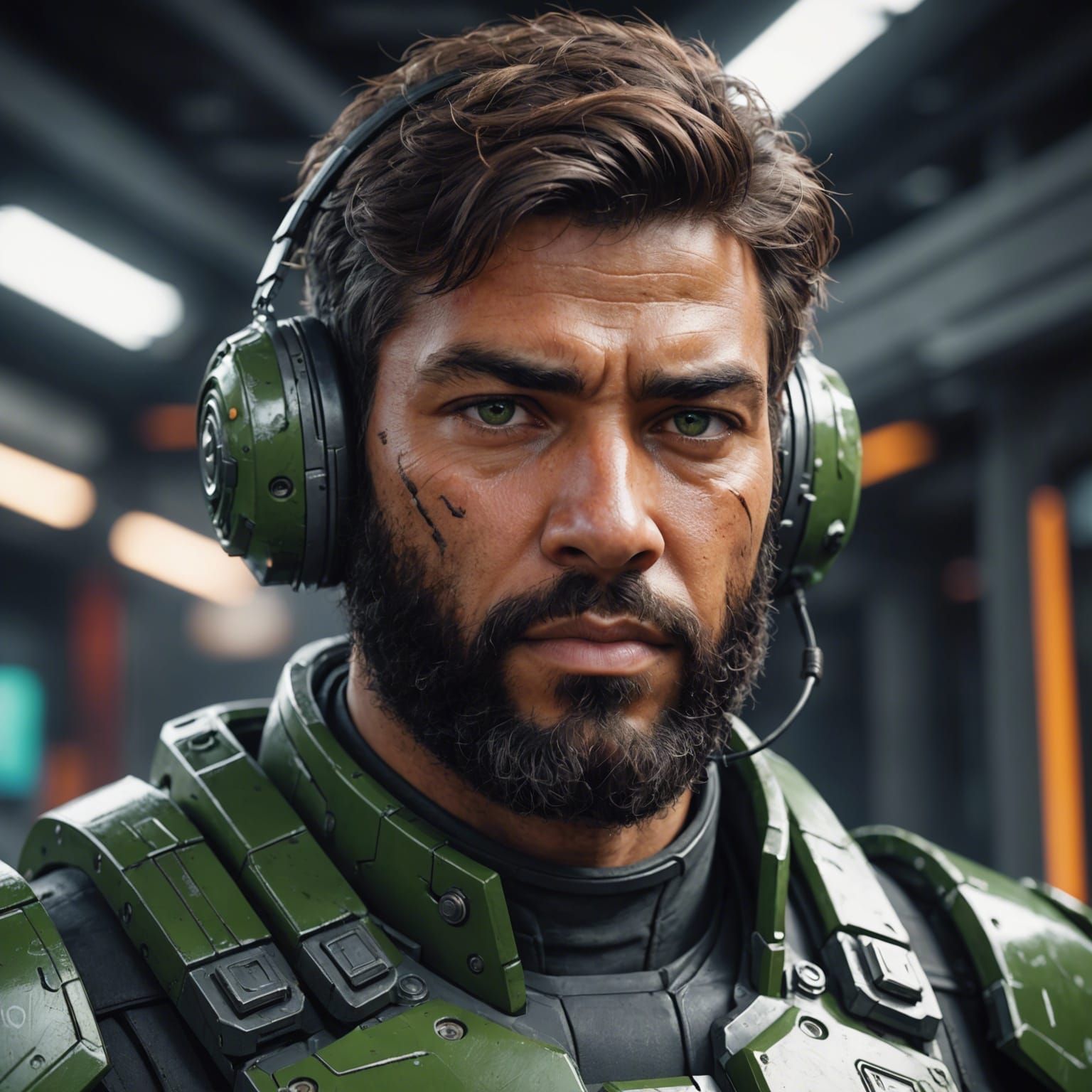 Mech Pilot Portrait in Hyperdetailed Style