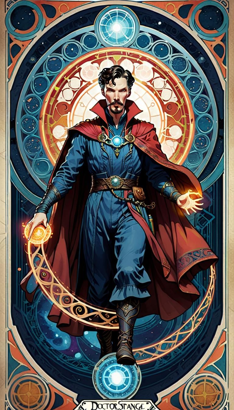 Doctor Strange Fate Card in Art Nouveau Style