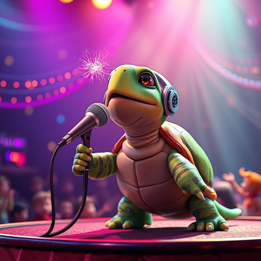 Singing Turtle in Musical Fantasy Setting