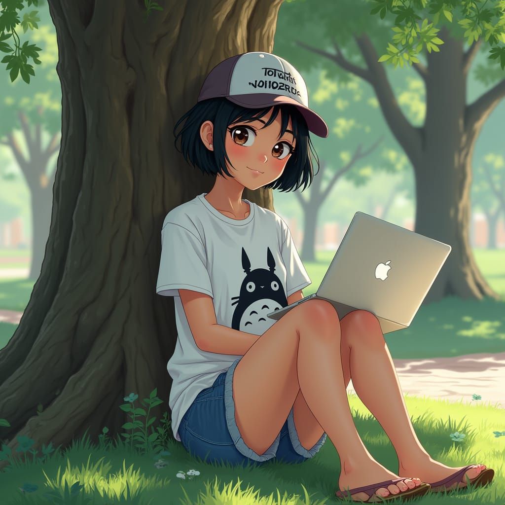 Hyper Realistic Portrait of a Teenage Girl in Boston Common