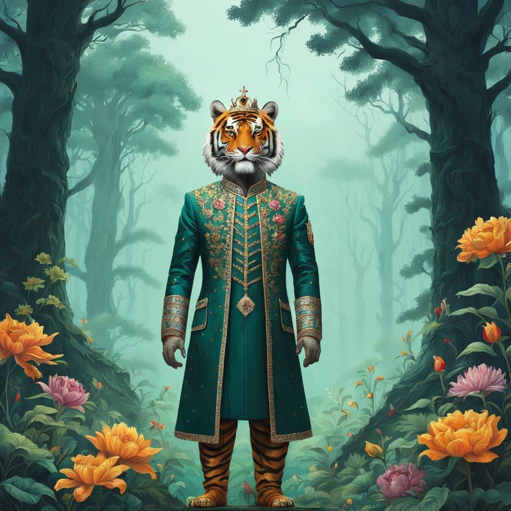 Majestic Indian Tiger Prince in Regal Splendor