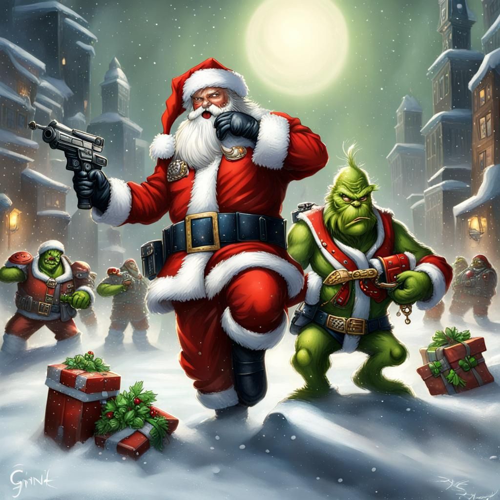 Santa Space Marines vs. The Grinch: Sci-Fi Battle