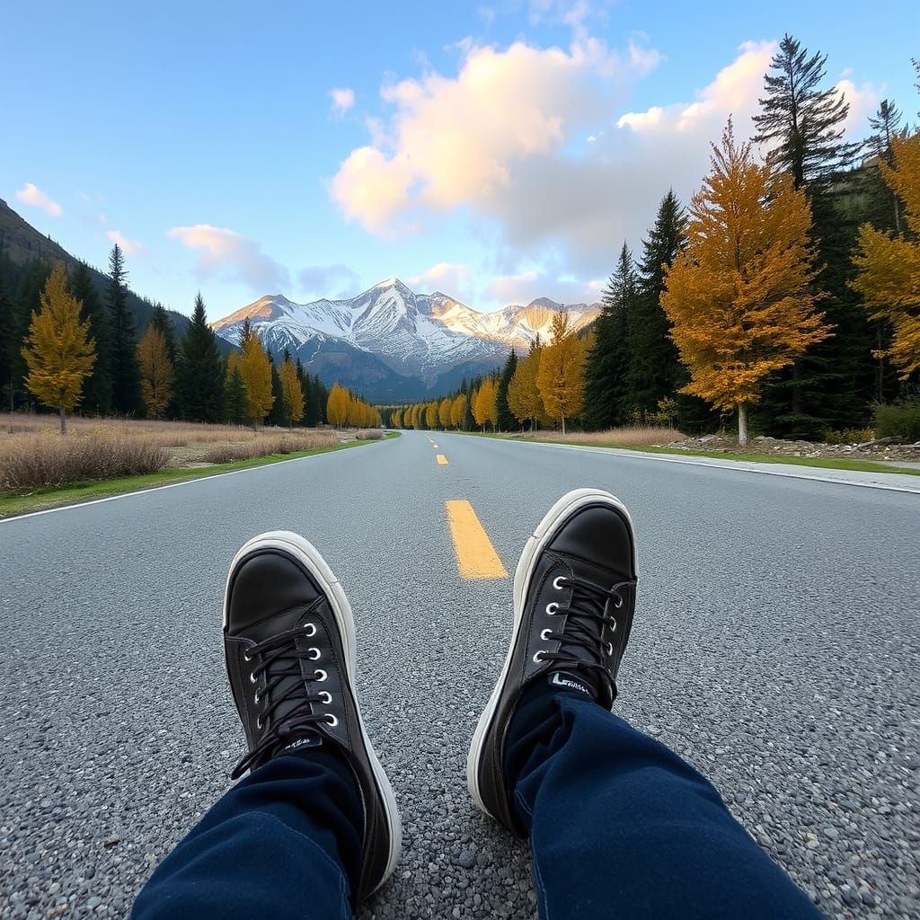 A Sneaker Licking Scene in Whimsical Style