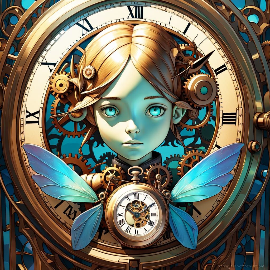 Clockwork Fairies Maintain Time in Pocket Watch