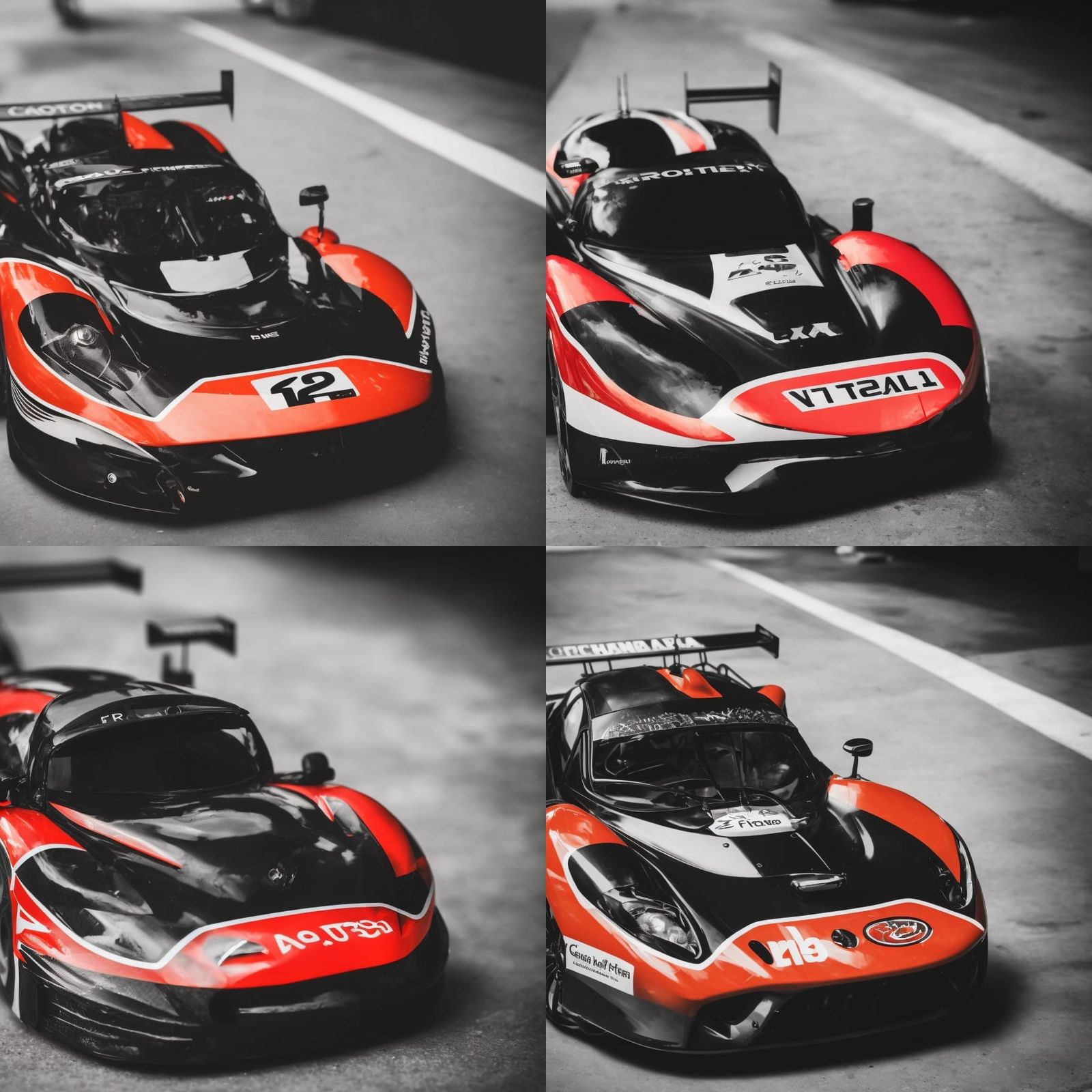 Sleek Carbon Fiber Racing Car in Professional Photo