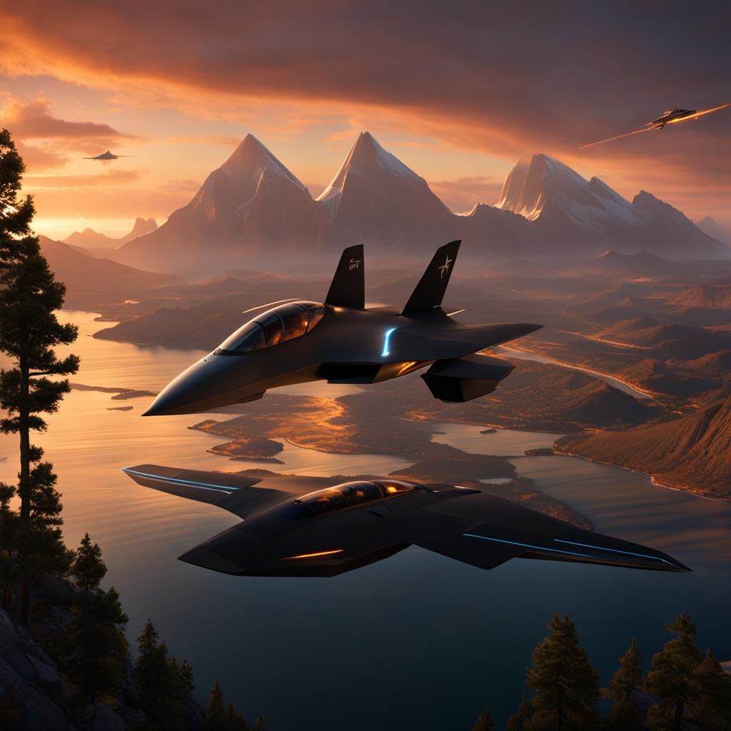 Futuristic Fighter Jet with Advanced Technology