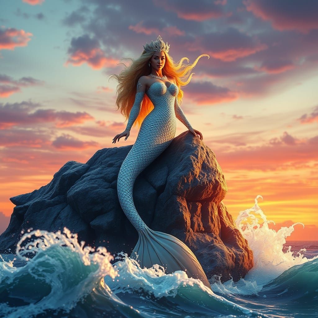 Majestic Siren Goddess in Iridescent Splendor