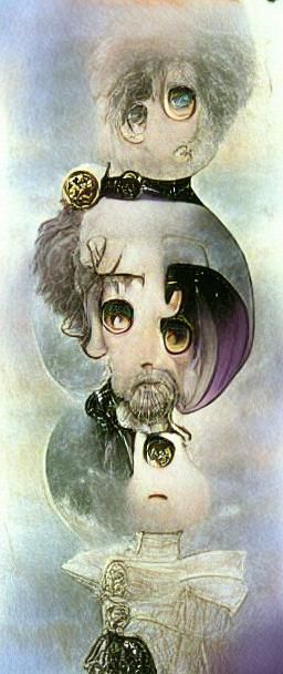 Victorian Goth Chibi Magical Girl, Burton and Klimt Style