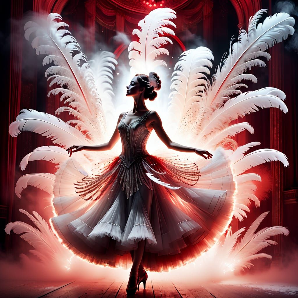 Ethereal Showgirl Double Exposure Artwork