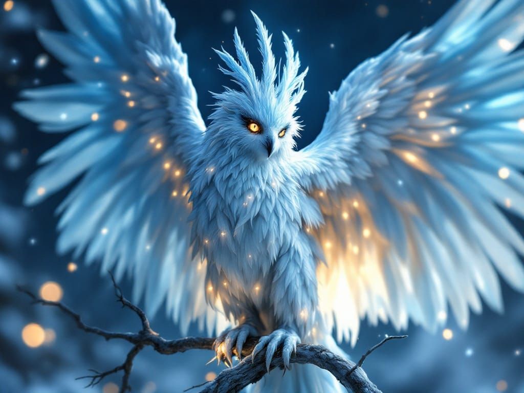 Moonlit Frost Harpy in Epic Realism