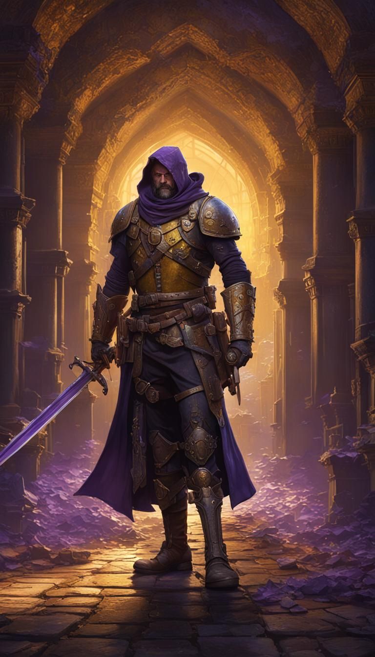 Heroic Rusty Knight with Sword in Dark Fantasy Art