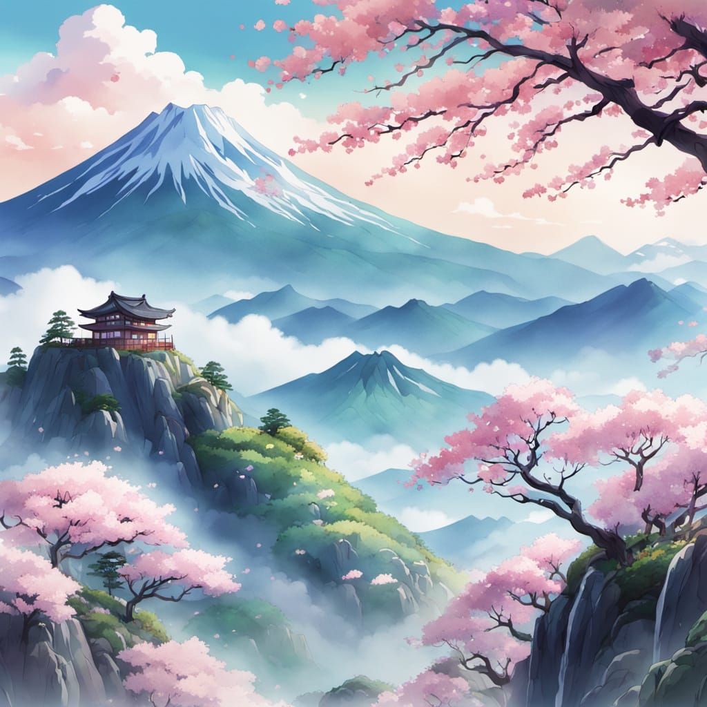 Anime Scene in Japan: Ghibli-Style Cherry Blossoms