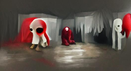 Disturbing Image of a Gaunt Humanoid Figure