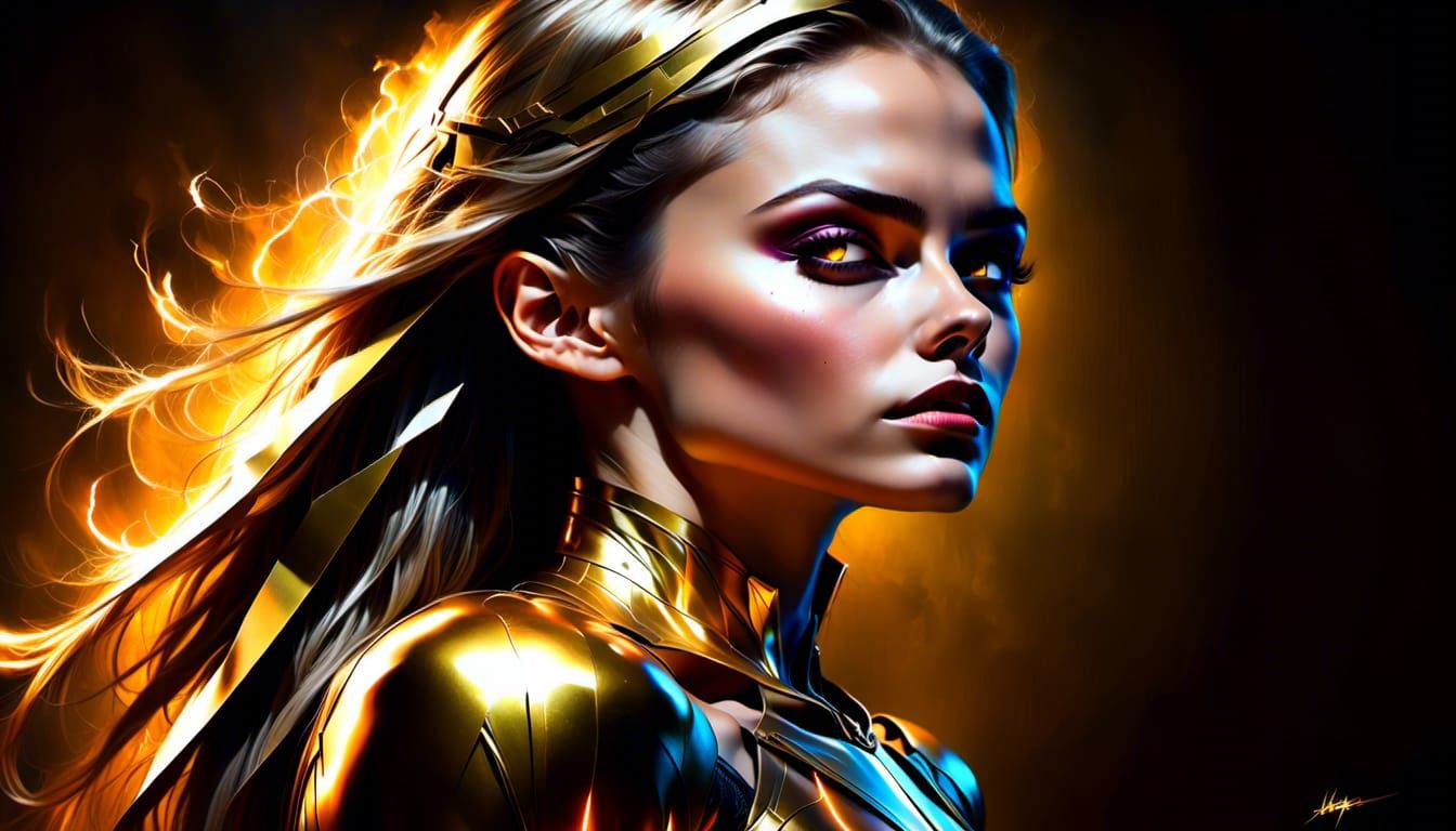 Selena Gomez as Mary Marvel Flying Over Metropolis