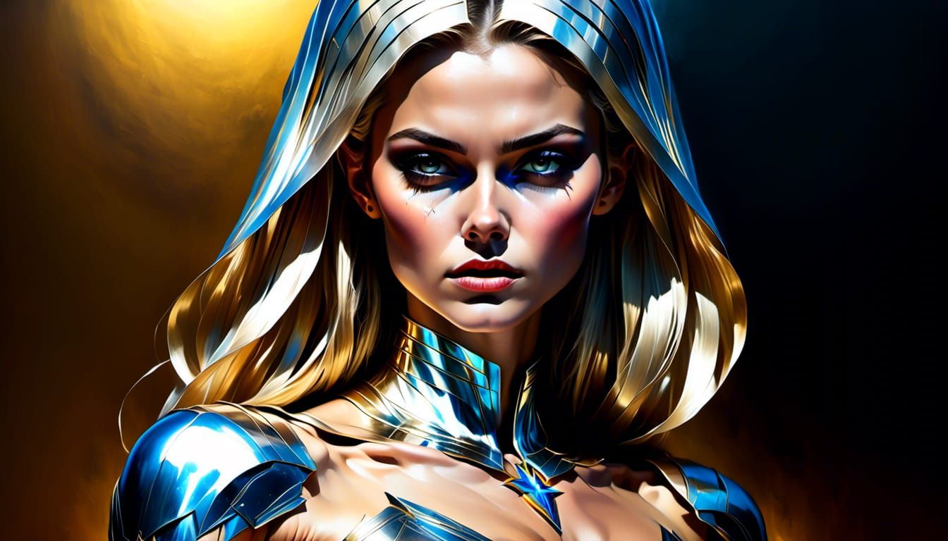 Selena Gomez as Mary Marvel Soaring Over Metropolis