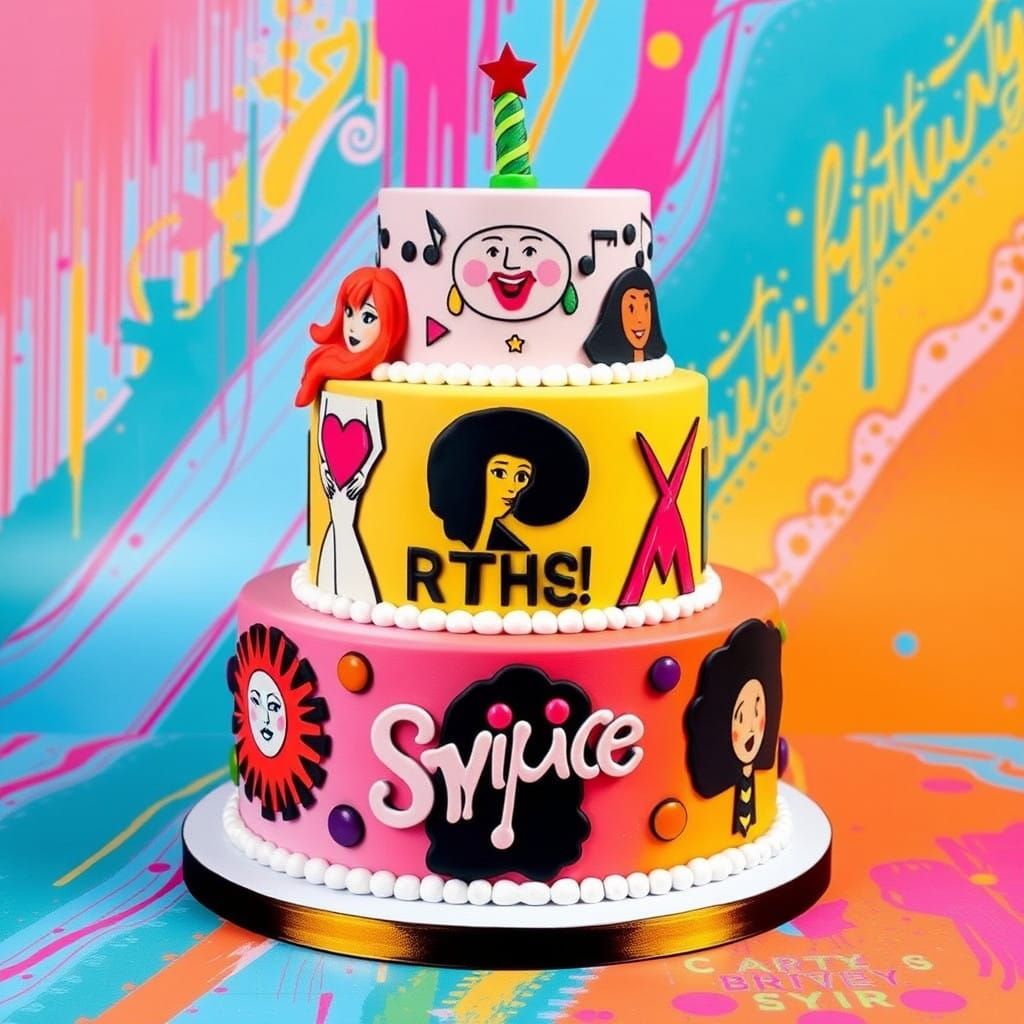 Vibrant Spice Girls Birthday Cake