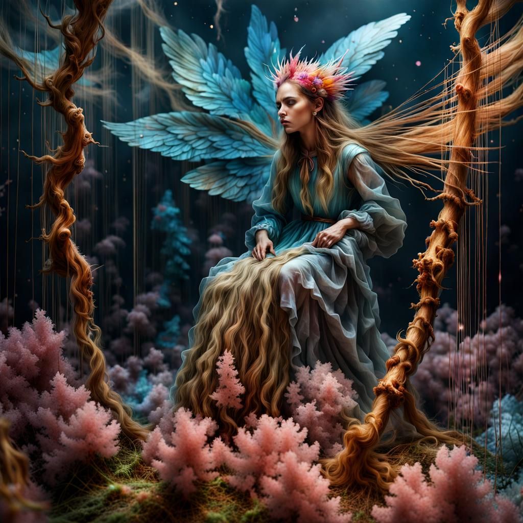 Surreal Biological Dreamscape with Magical Particles