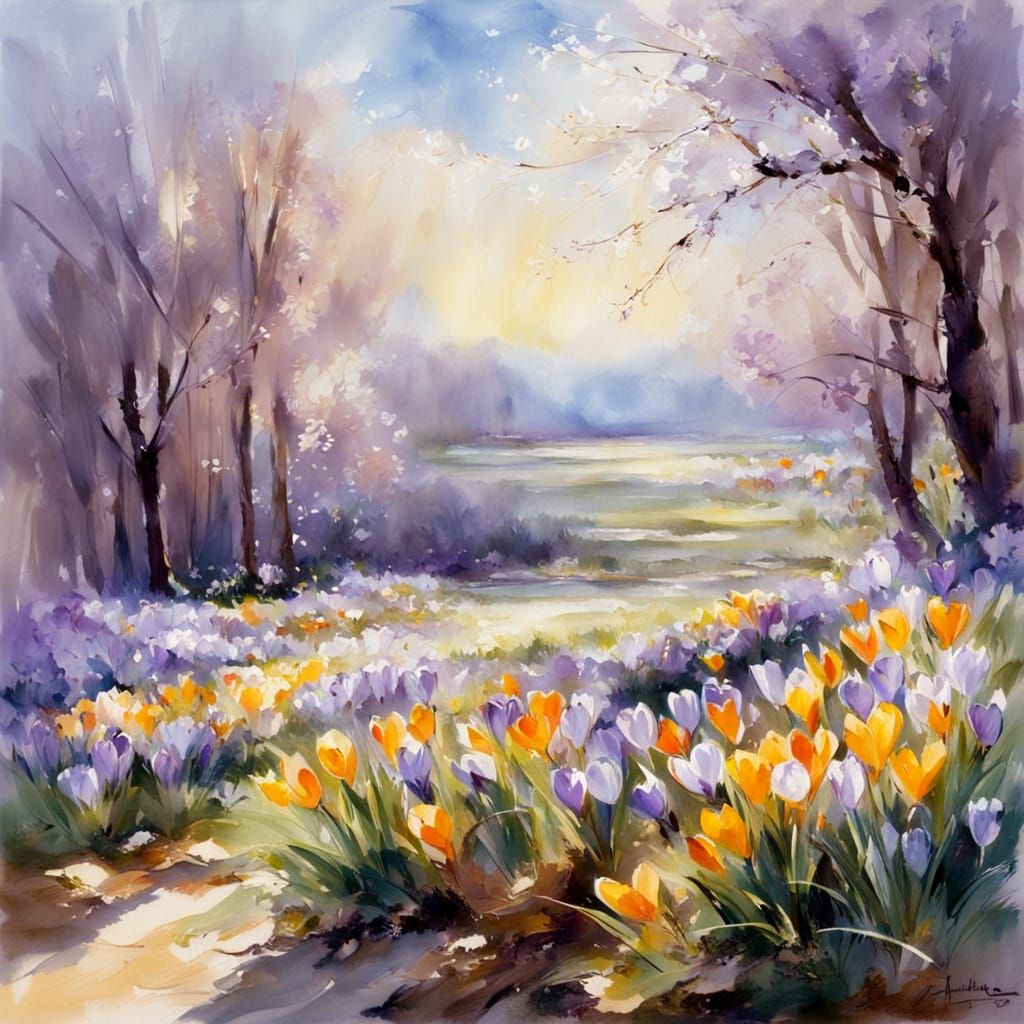 Spring Awakening in Vibrant Oil Painting
