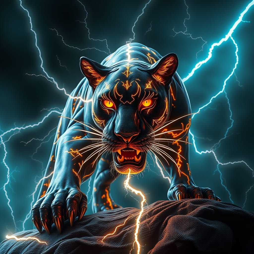 Electric Panther Digital Matte Painting