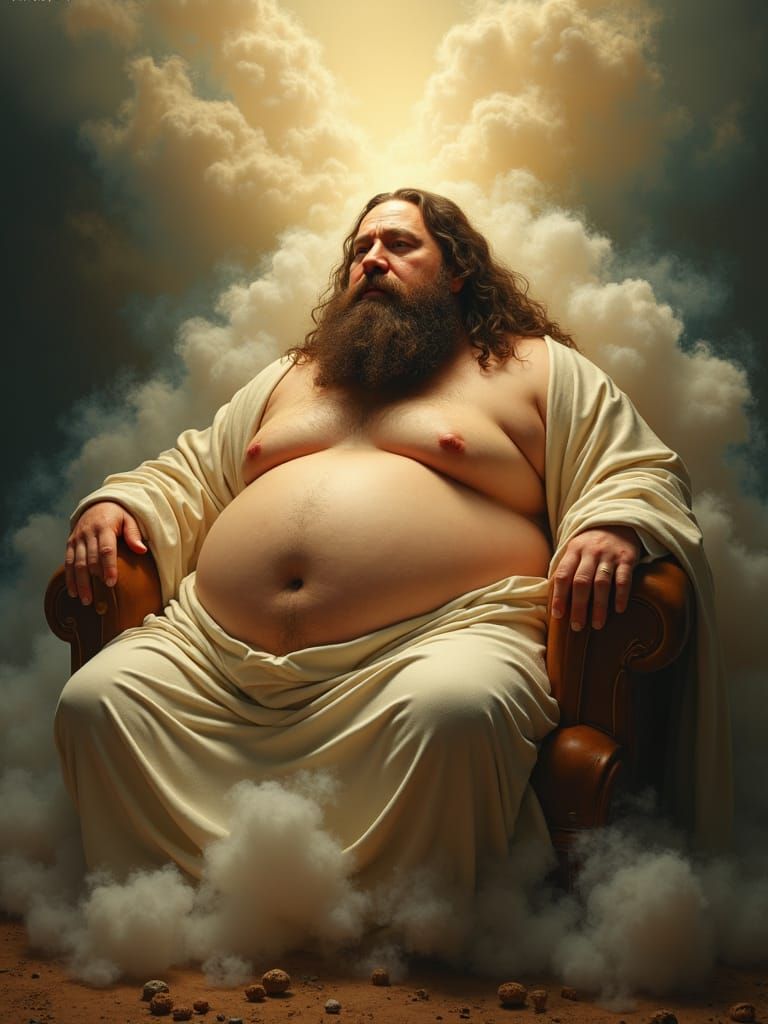 Stoner Jesus Bathed in Ethereal Light: Pop-Surrealist Art