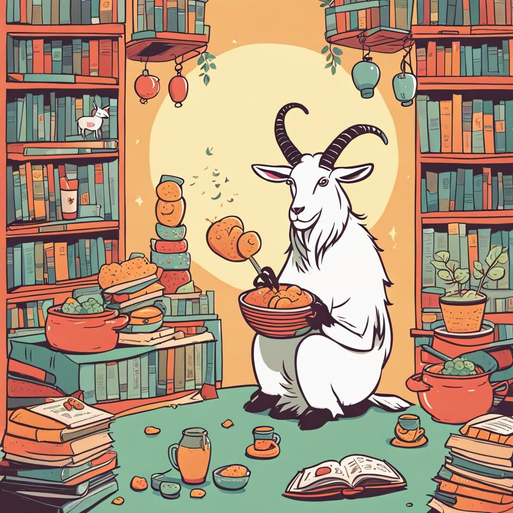 Greedy Goat Whimsical Picture Book Illustration