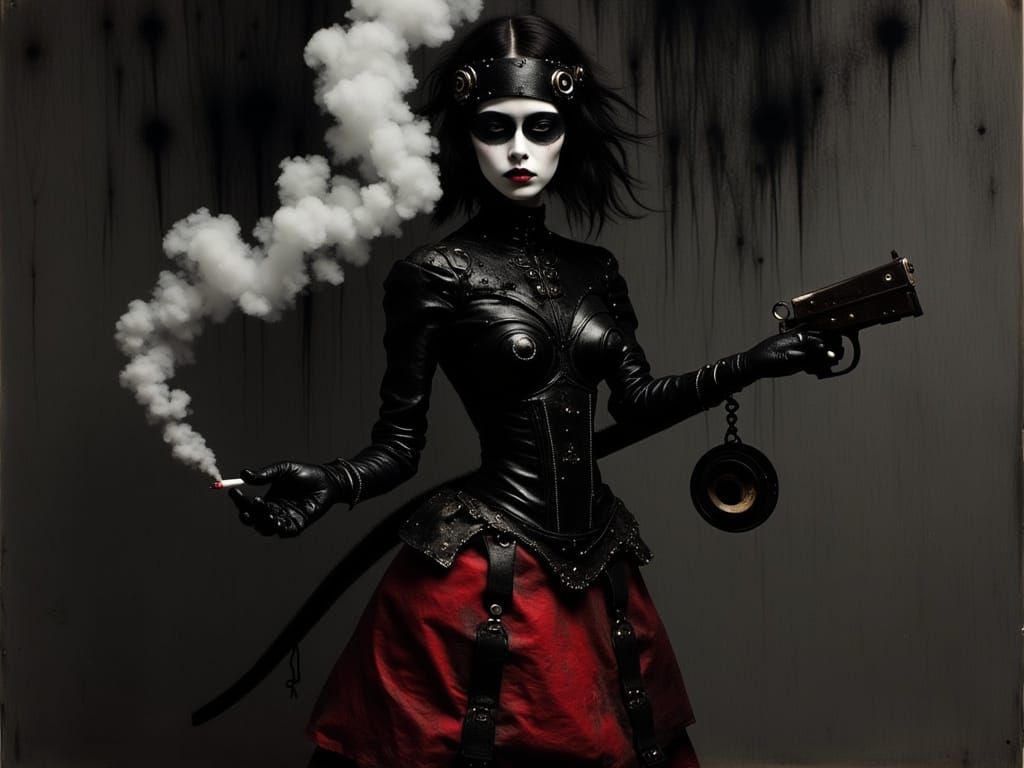 Aetherpunk Gothcore Japanese Cyborg Yakuza