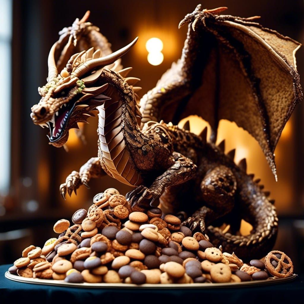 Gingerbread Cookie Dragon with Colorful Wings