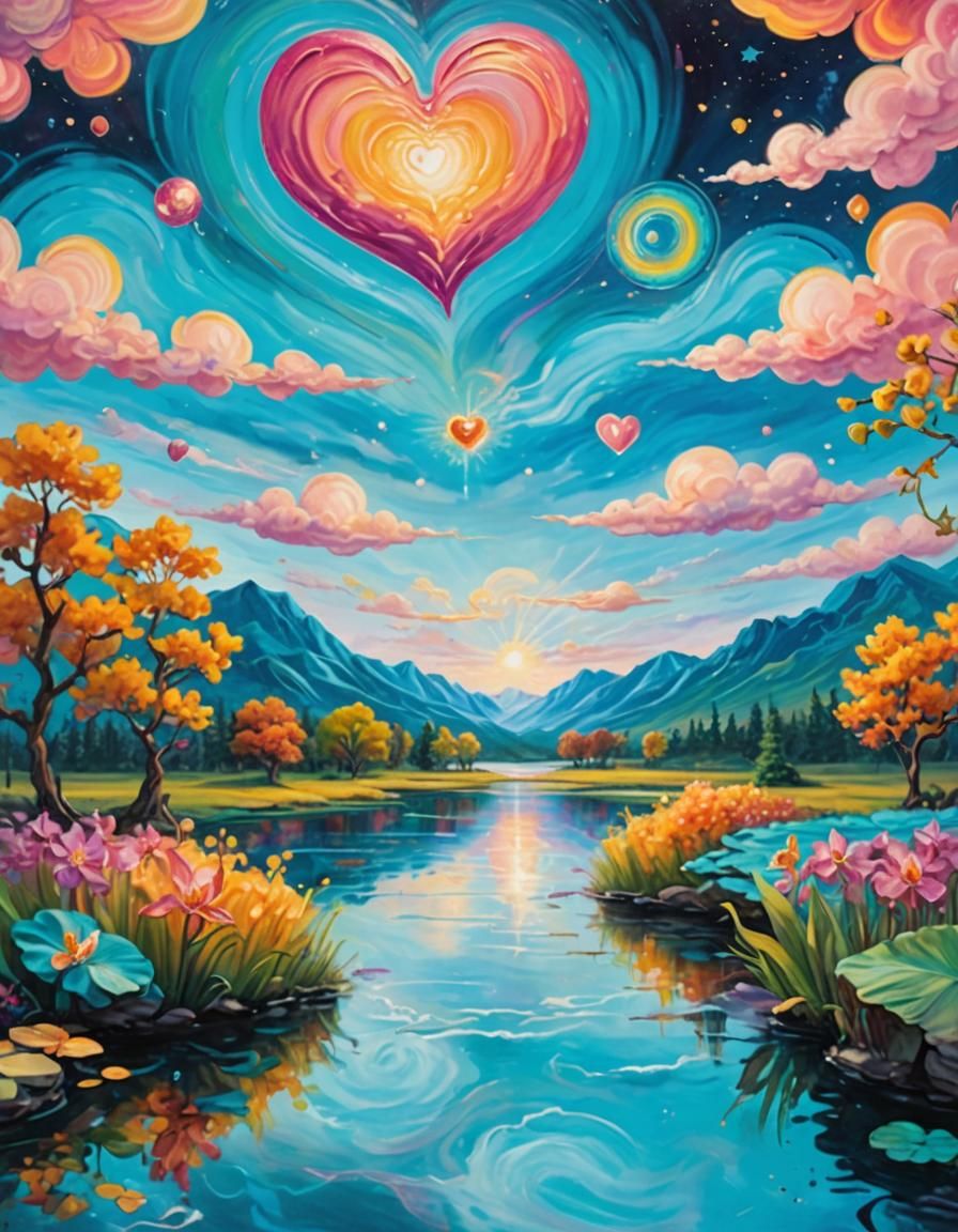 Ethereal Heart Cloudscape in Pastel Colors